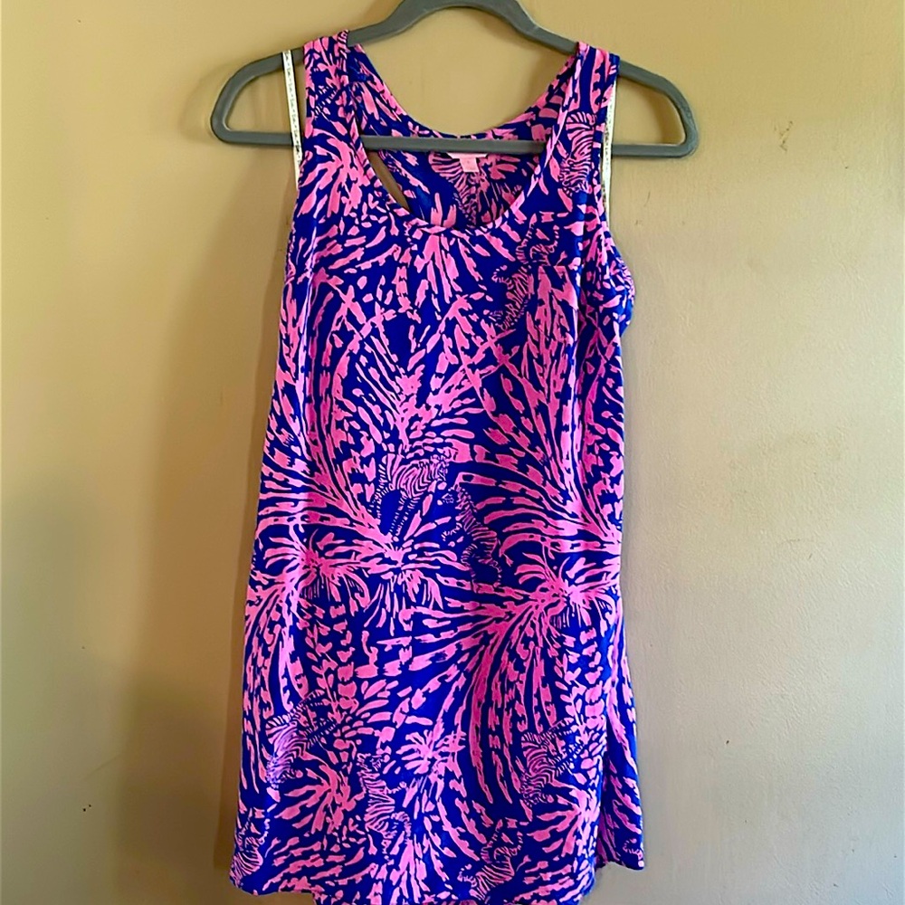 Lilly Pulitzer Pink and Blue Sundress Resort Wear Beach coverup summer